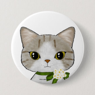 Full Moon Cat Ronde Button 7,6 Cm