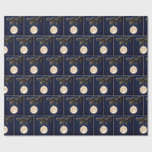 Full Moon Christmas Ornament Cadeaupapier (Vlak)