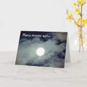 Full Moon Clouds Funny Birthday Kaart (Gele Bloem)