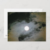 Full Moon Clouds Natuur Fotografie Briefkaart (Voorkant / Achterkant)