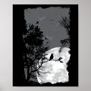 Full Moon Crow Gloomy Forest Costume Geweldige Hal Poster