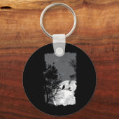 Full Moon Crow Gloomy Forest Costume Geweldige Hal Sleutelhanger (Voorkant)