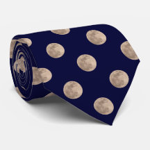 Full Moon Dark Navy Blue Polka Dot Stropdas
