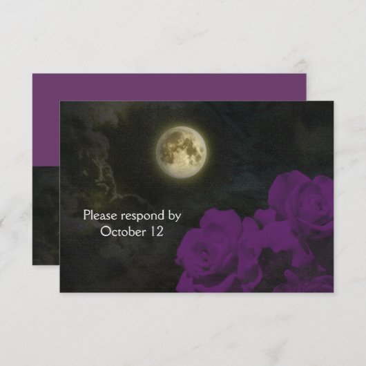 Full Moon Deep Paarse Ghost Rozen RSVP (Voorkant / Achterkant)
