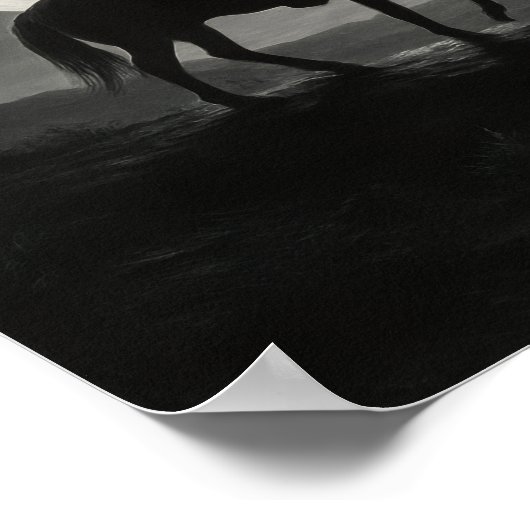 Full Moon Desert Print - Silver Night Western (Hoek)