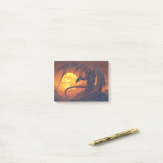 Full Moon Dragon Fantasy Post-it® Notes (Op bureau)
