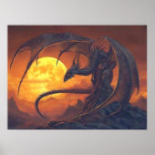 Full Moon Dragon Fantasy Poster (Voorkant)