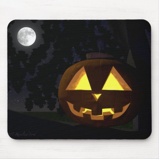 Full Moon en Jack O'Lantern Mousepad Muismat (Voorkant)