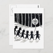 Full moon en Katten, Louis Wain Briefkaart (Voorkant / Achterkant)