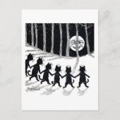 Full moon en Katten, Louis Wain Briefkaart (Voorkant)
