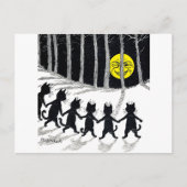 Full moon en Katten, Louis Wain Briefkaart (Voorkant)