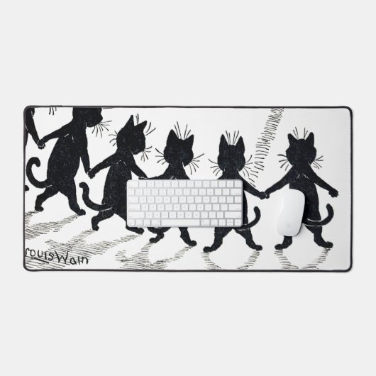 Full moon en Katten, Louis Wain Bureaumat (Keyboard & Muis)