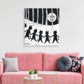 Full moon en Katten, Louis Wain Canvas Afdruk (Insitu (Woonkamer))