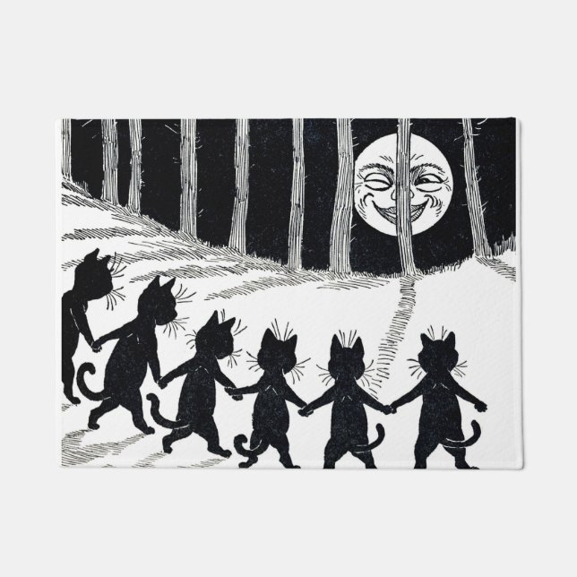 Full moon en Katten, Louis Wain Deurmat (Voorkant)