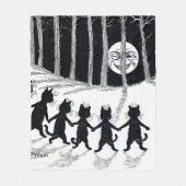 Full moon en Katten, Louis Wain Fleece Deken (Voorkant)