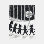 Full moon en Katten, Louis Wain Fleece Deken (Voorkant)