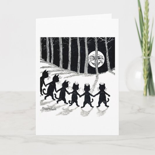 Full moon en Katten, Louis Wain Kaart (Voorkant)