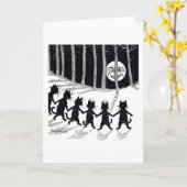 Full moon en Katten, Louis Wain Kaart (Gele Bloem)