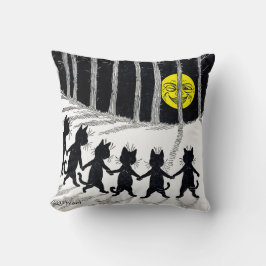Full moon en Katten, Louis Wain Kussen