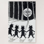 Full moon en Katten, Louis Wain Legpuzzel (Verticaal)