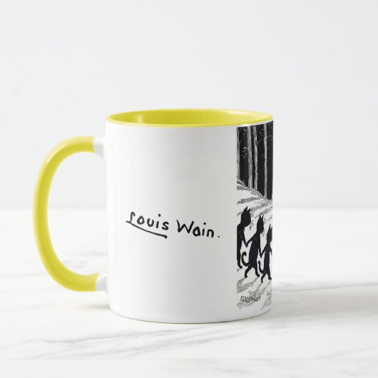 Full moon en Katten, Louis Wain Mok (Links)