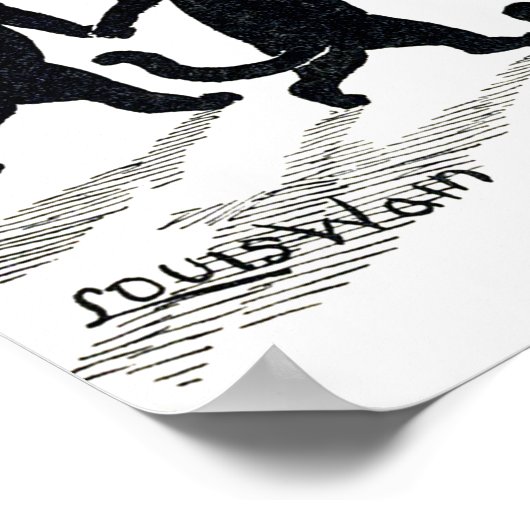 Full moon en Katten, Louis Wain Poster (Hoek)