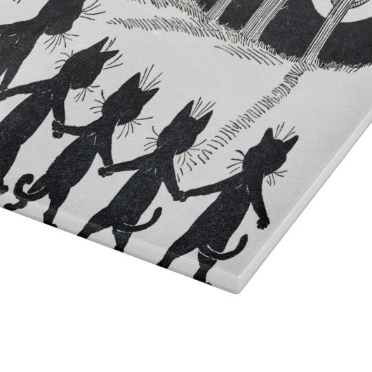 Full moon en Katten, Louis Wain Snijplank (Hoek)