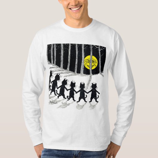 Full moon en Katten, Louis Wain T-shirt (Voorkant)