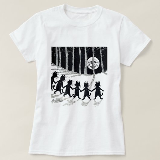 Full moon en Katten, Louis Wain T-shirt (Design voorkant)