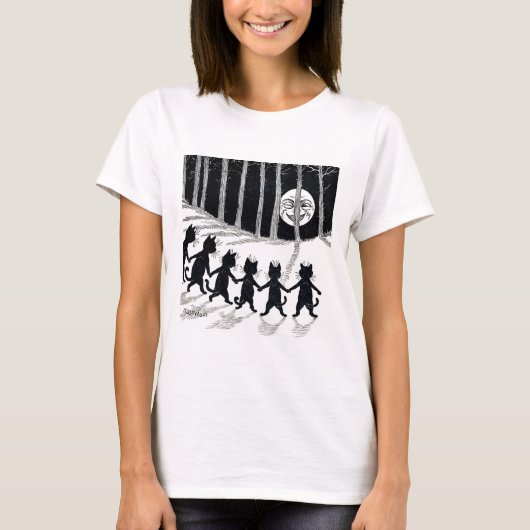 Full moon en Katten, Louis Wain T-shirt (Voorkant)