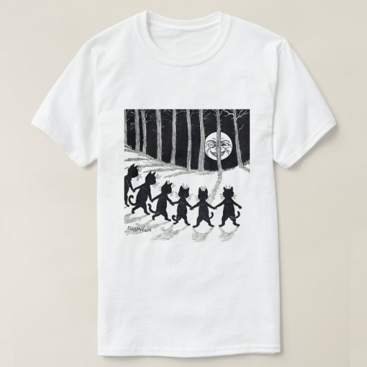 Full moon en Katten, Louis Wain T-shirt (Design voorkant)