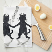 Full moon en Katten, Louis Wain Theedoek (Quarter Fold)