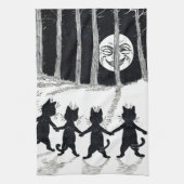 Full moon en Katten, Louis Wain Theedoek (Verticaal)