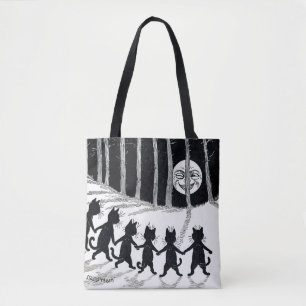 Full moon en Katten, Louis Wain Tote Bag