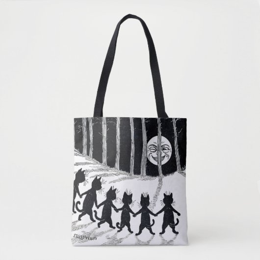Full moon en Katten, Louis Wain Tote Bag (Voorkant)