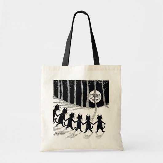 Full moon en Katten, Louis Wain Tote Bag (Voorkant)