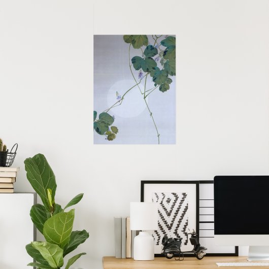 Full Moon en Kudzu Flower, Watanabe Seitei Poster (Thuiskantoor)