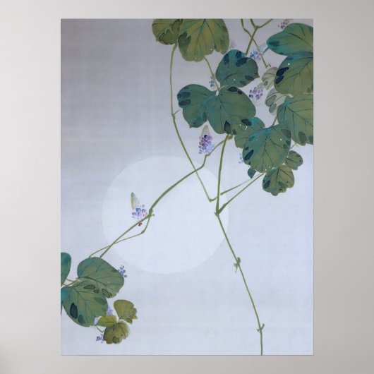 Full Moon en Kudzu Flower, Watanabe Seitei Poster (Voorkant)
