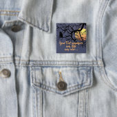 Full Moon en Owl Silhouette Vierkante Button 5,1 Cm (In situ)