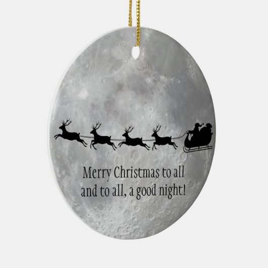 Full Moon en Santa Design Ornament (Rechts)