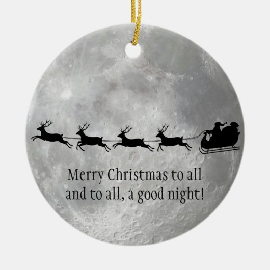 Full Moon en Santa Design Ornament (Voorkant)