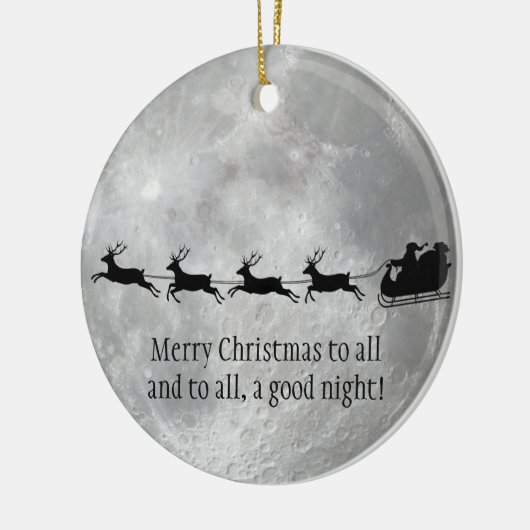 Full Moon en Santa Design Ornament (Links)