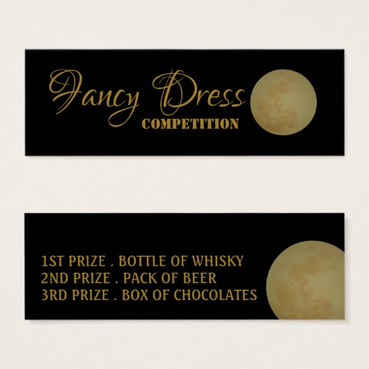 Full Moon, Fancy Dress Competition Tickets Mini Visitekaartjes (Voorkant /achterkant)