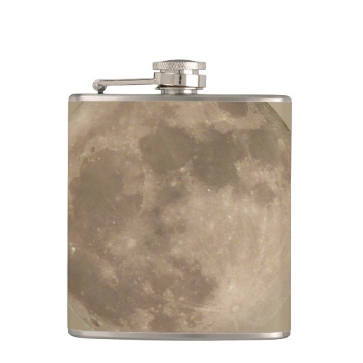 Full Moon Flask op maat - Moon Flask Moon - cadeau Heupfles (Voorkant)