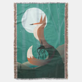 Full Moon Foxy Throw Blanket Deken (Voorkant Verticaal)