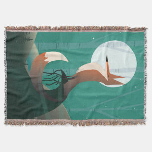 Full Moon Foxy Throw Blanket Deken