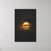 Full Moon Glow Behind Dark Clouds Canvas Afdruk (Voorkant)