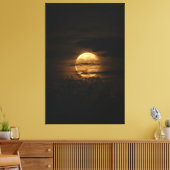 Full Moon Glow Behind Dark Clouds Canvas Afdruk (Insitu (Woonkamer))
