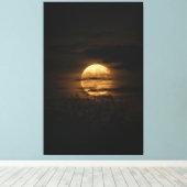 Full Moon Glow Behind Dark Clouds Canvas Afdruk (Insitu (Houten vloer))