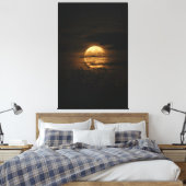 Full Moon Glow Behind Dark Clouds Canvas Afdruk (Insitu (Slaapkamer))